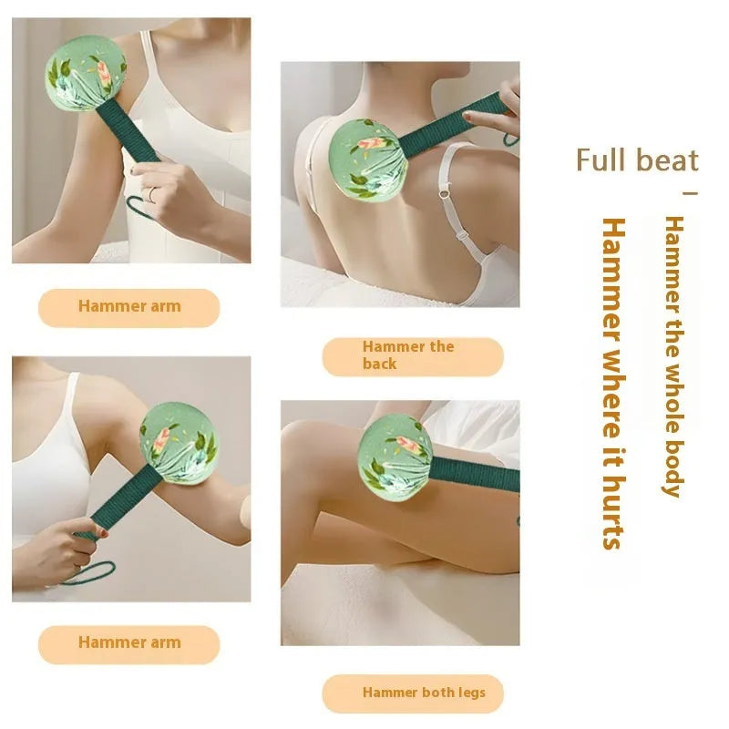 Argy wormwood massage hammer in green colour showing 26cm length for neck and shoulder massage