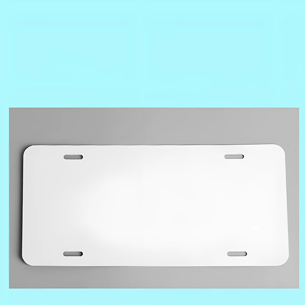 White aluminium licence plate blank sheet measuring 30.3 by 15 centimetres