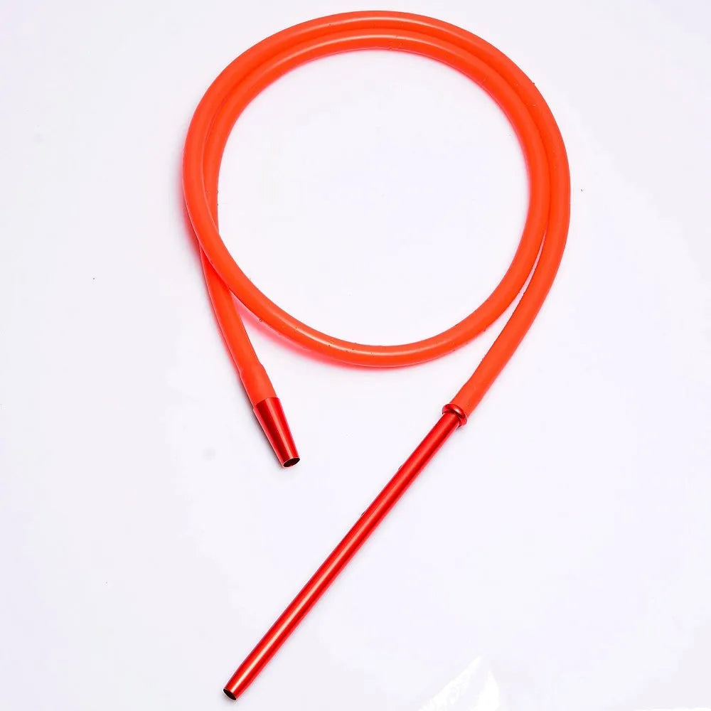 Aluminium hookah accessory with a wind-resistant silicone hose in assorted colours.