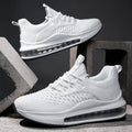 Men's low-top mesh sneaker in black with white sole and lace-up front.