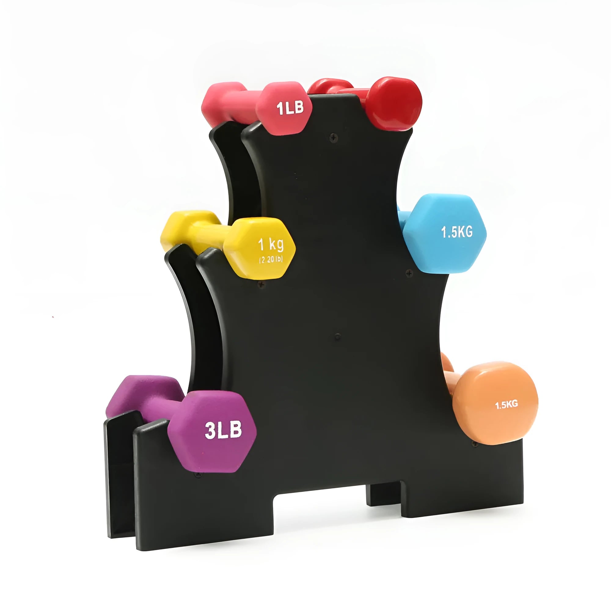 Removable PVC dumbbell bracket support rack for home gym storage organisation