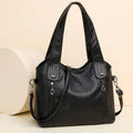 Women's contrasting colour underarm shoulder bag, PU outer, 36 x 27 x 17 cm, horizontal rectangular, in black