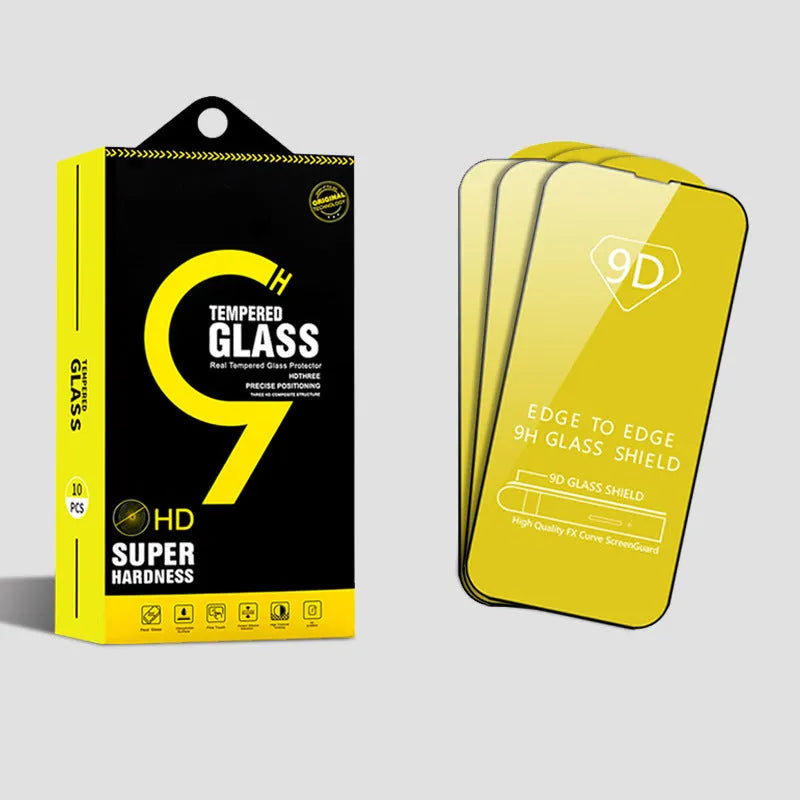 Tempered glass screen protector for iPhone, three-pack with film tool, high-definition anti-scratch front film