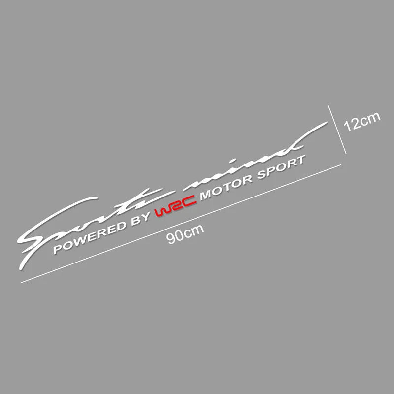 White PVC car windshield decorative sticker 90cm by 12cm with English word pattern