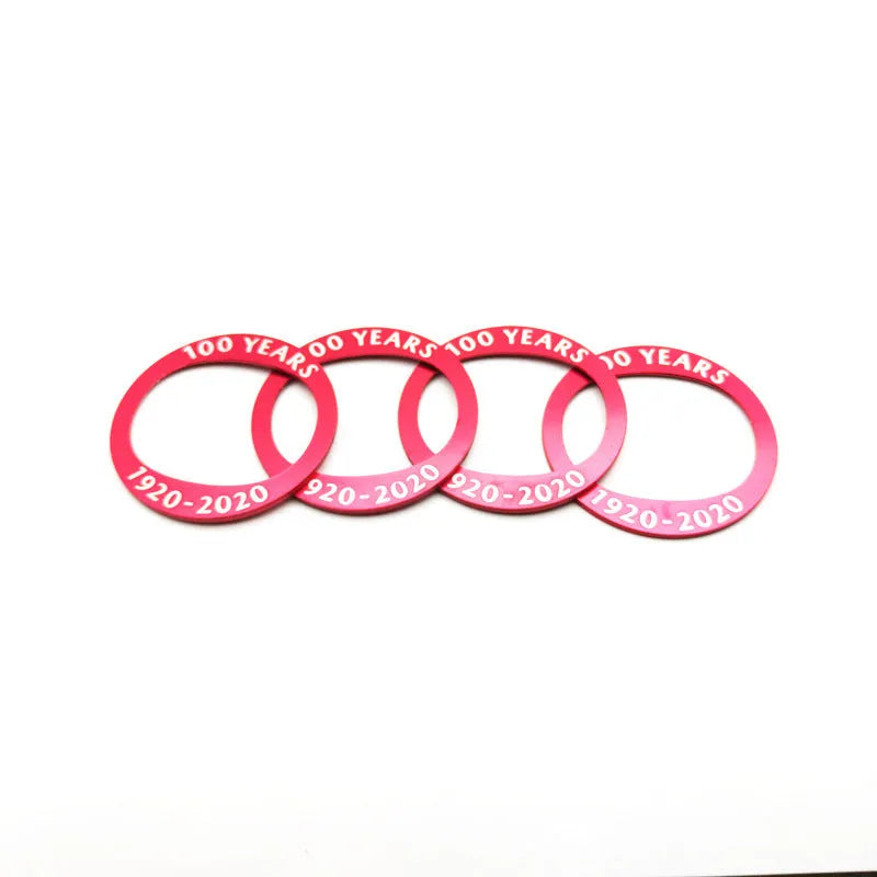 Aluminium alloy 100th anniversary car modification sticker for Mazda in red colour option