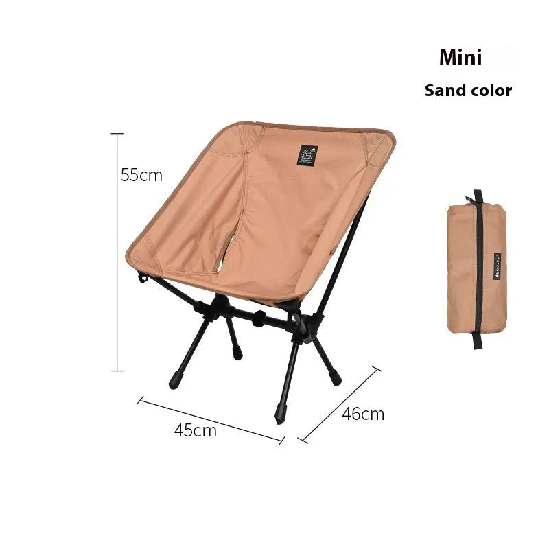 Aluminium alloy folding moon chair in outdoor setting with Oxford cloth seat