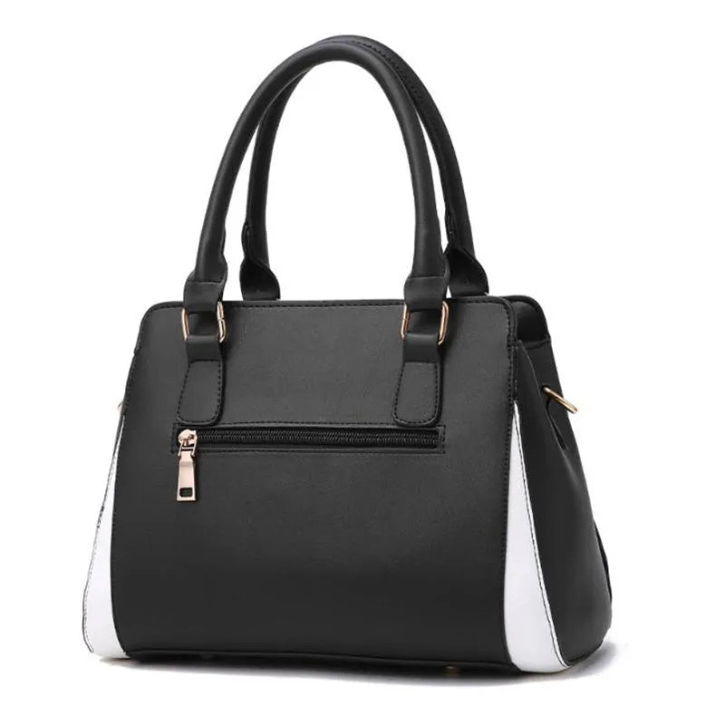 Large PU leather shoulder bag for women, horizontal square shape with car suture design, zipper closure, available in multiple colours