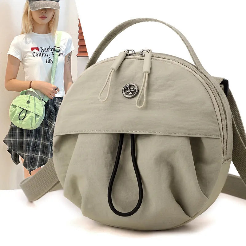 Nylon shoulder messenger bag in urban simplicity style with multiple compartments and ten colour options