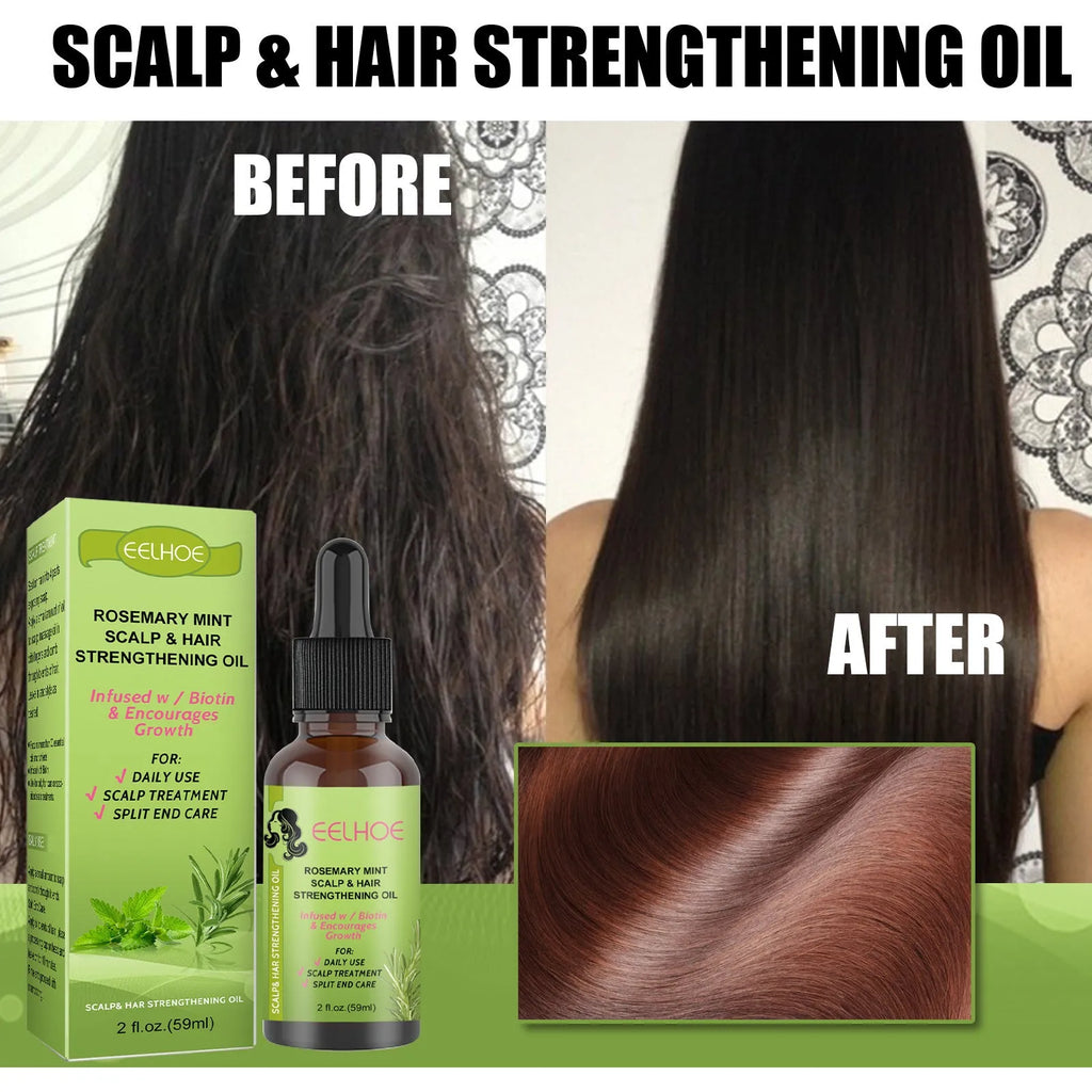59ml bottle of rosemary mint hair growth fluid scalp massage oil with vitamin E