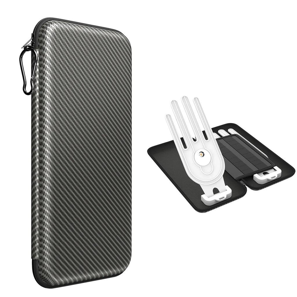 Silver grey golf double glove storage bag with two attachment brackets for markers.