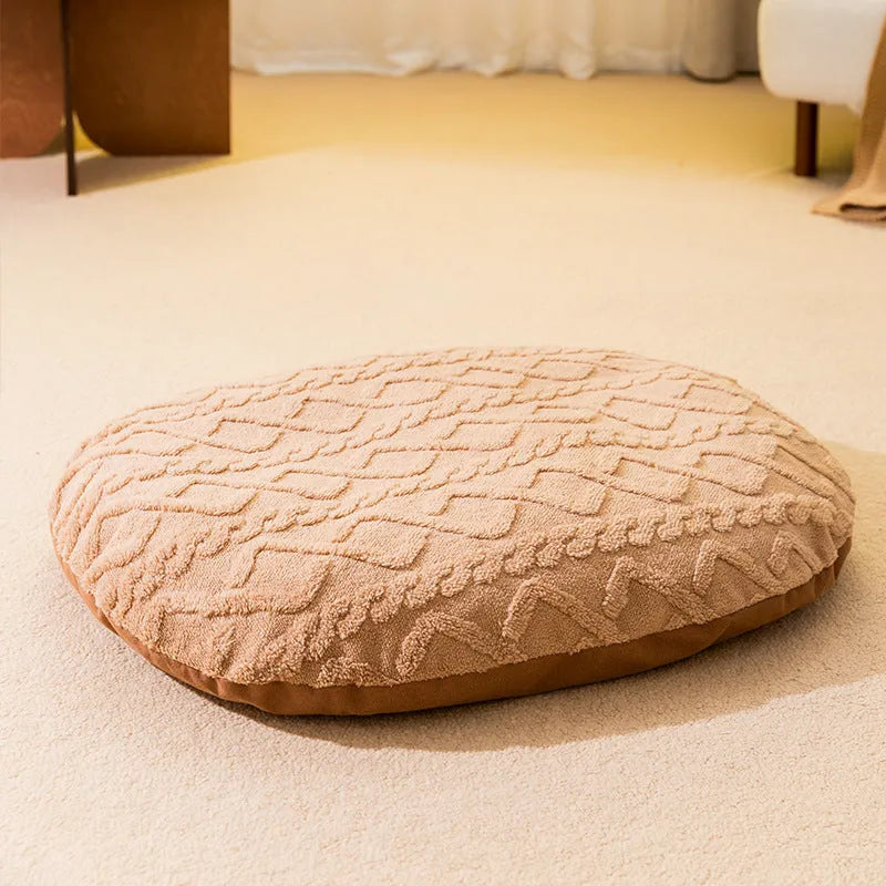 Warm thick sponge cat nest in gray velvet with removable washable cover, available in multiple sizes for small to large cats