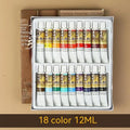 18 colour Chinese painting pigment set in 12ml tubes with plant pigment coating pen for children beginners