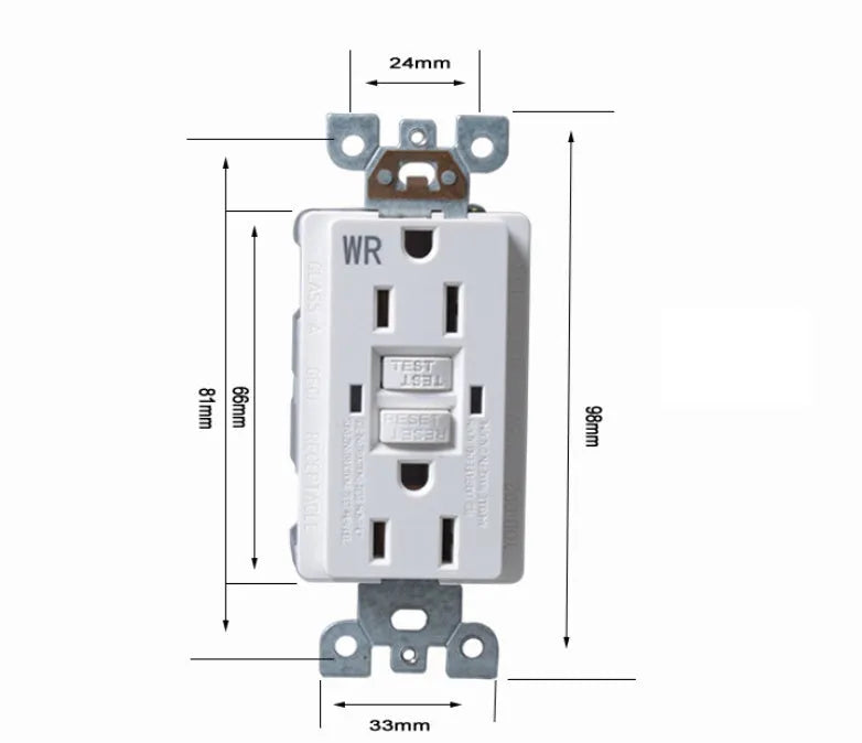 American Standard fault grounding protector socket with six holes, plastic body, model LTG20WR