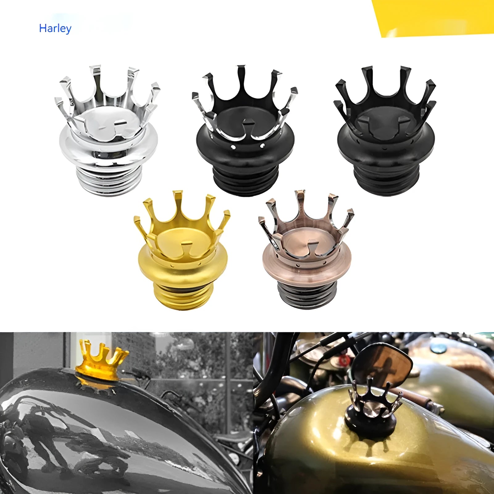 Aluminium fuel tank cover for Harley-Davidson motorcycle in various colour options.