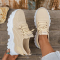 Women's Flyknit mesh casual sports shoes in multiple colours, showing lace-up design and flat sole.