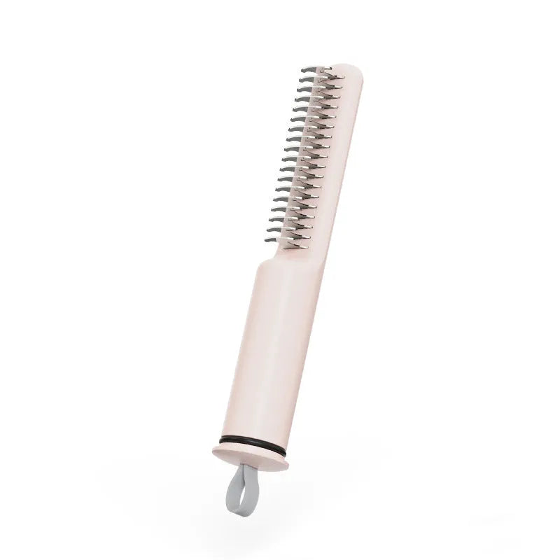 Pink and white stainless steel dematting comb for dogs and cats with 18.8cm handle