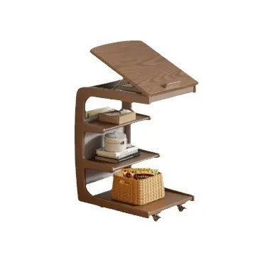 Movable solid wood side cabinet with wheels in walnut or raw wood colour, 40cm or 60cm wide