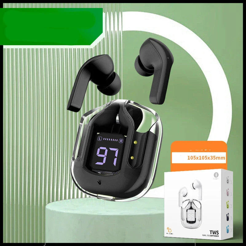 Wireless Bluetooth headset with digital display, noise cancellation, and various color options