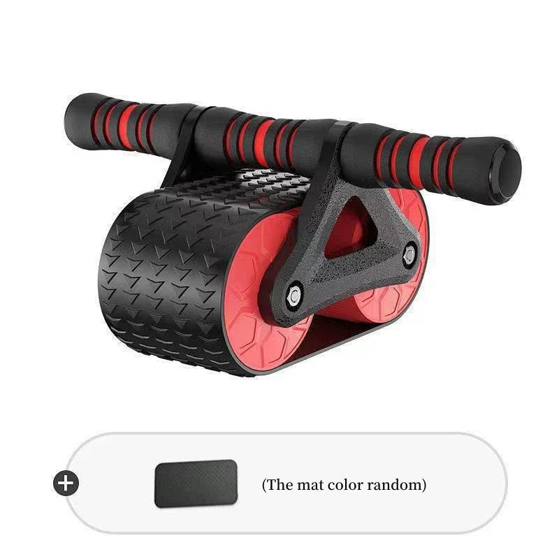 Premium Abdominal Workout Roller with Dual Wheels, Comfortable Grip, and Automatic Rebound Action for Core Strengthening and Fitness Training