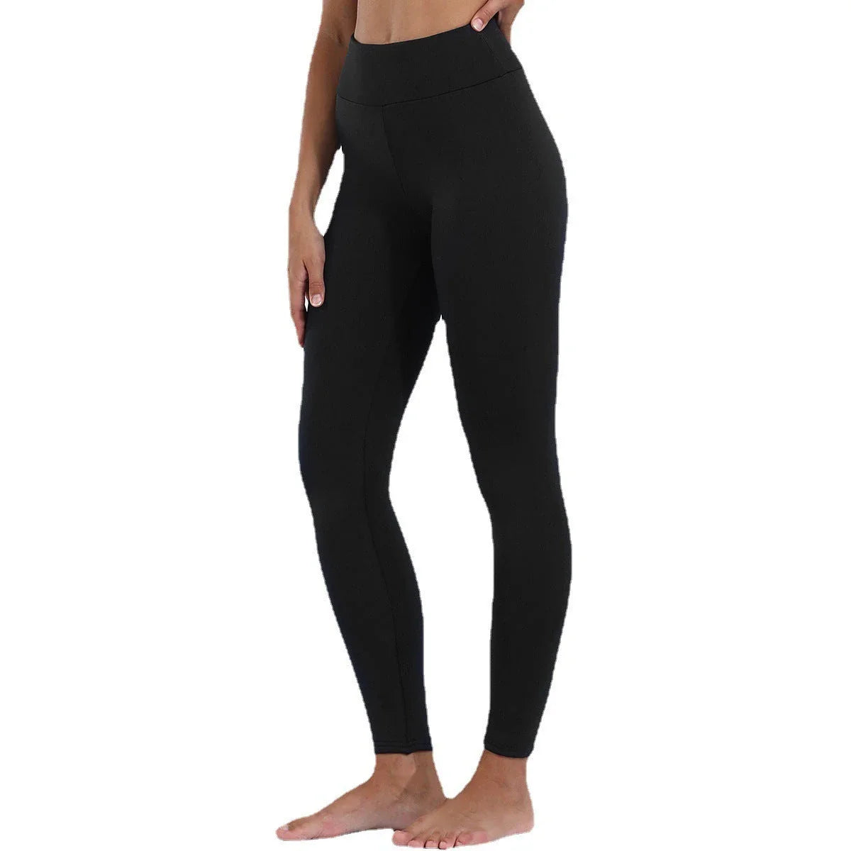 Premium stretch leggings for women featuring a luxurious lamb cashmere blend, thick and warm construction, and a flattering fit.