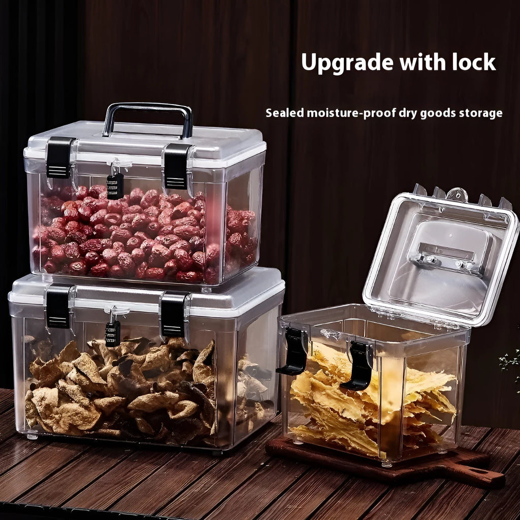 Transparent ABS plastic storage box with lock for fish maw cordyceps medicine 11L