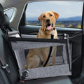 Oxford cloth pet box for dogs with rigid frame and fabric sides in black colour