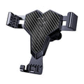 Carbon fibre car phone holder with telescopic arm and 360-degree rotation mounted on dashboard