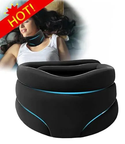 Besiter Neck Protection Bandana in modal fabric, black colour, average size, laid flat showing wrap-around design