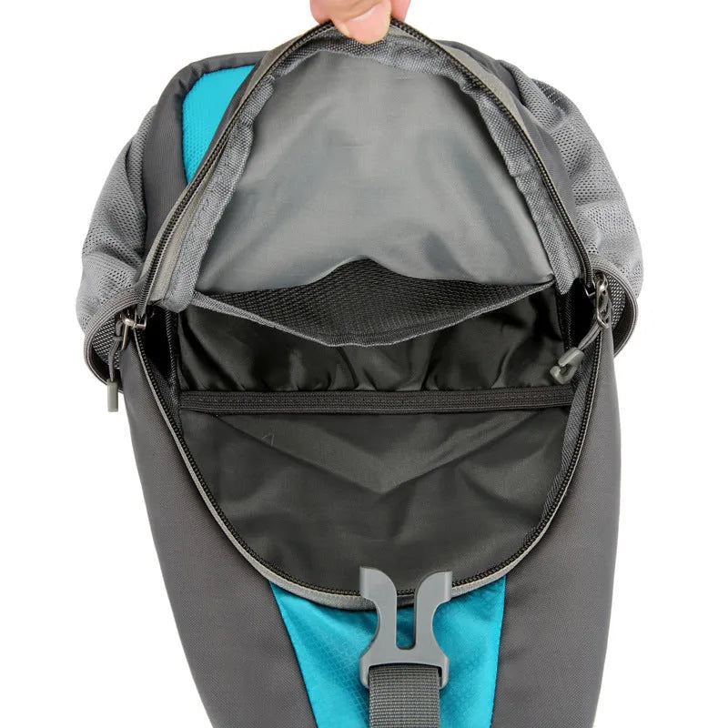 Unisex nylon crossbody chest bag with contrast colour detailing in seven colour options