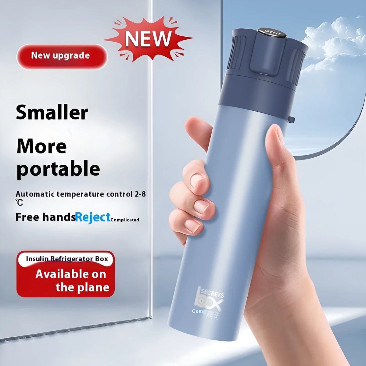 Portable coldbox mini refrigerator 10W in 304 stainless steel and aluminium for all vehicle models