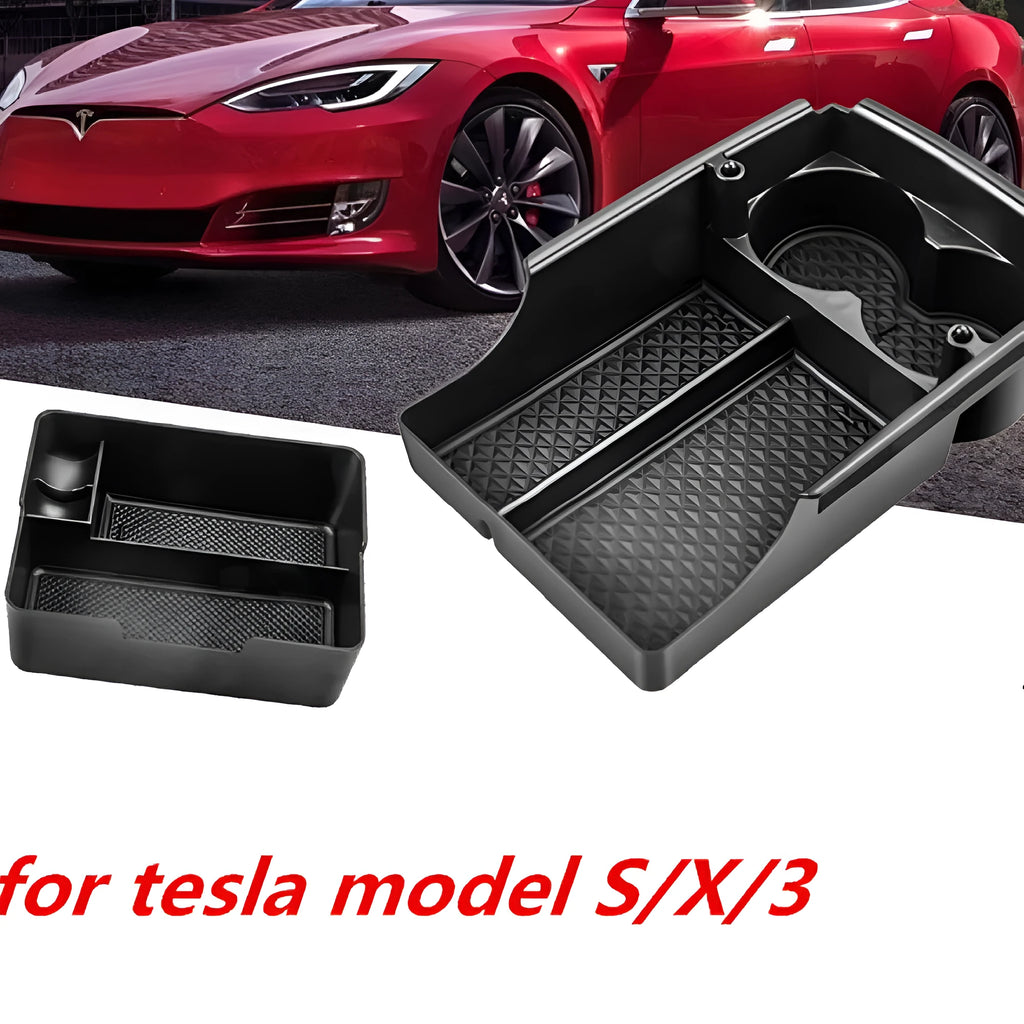 Tesla centre armrest storage box retrofit kit for Model 3, Model X and Model S interior organisation