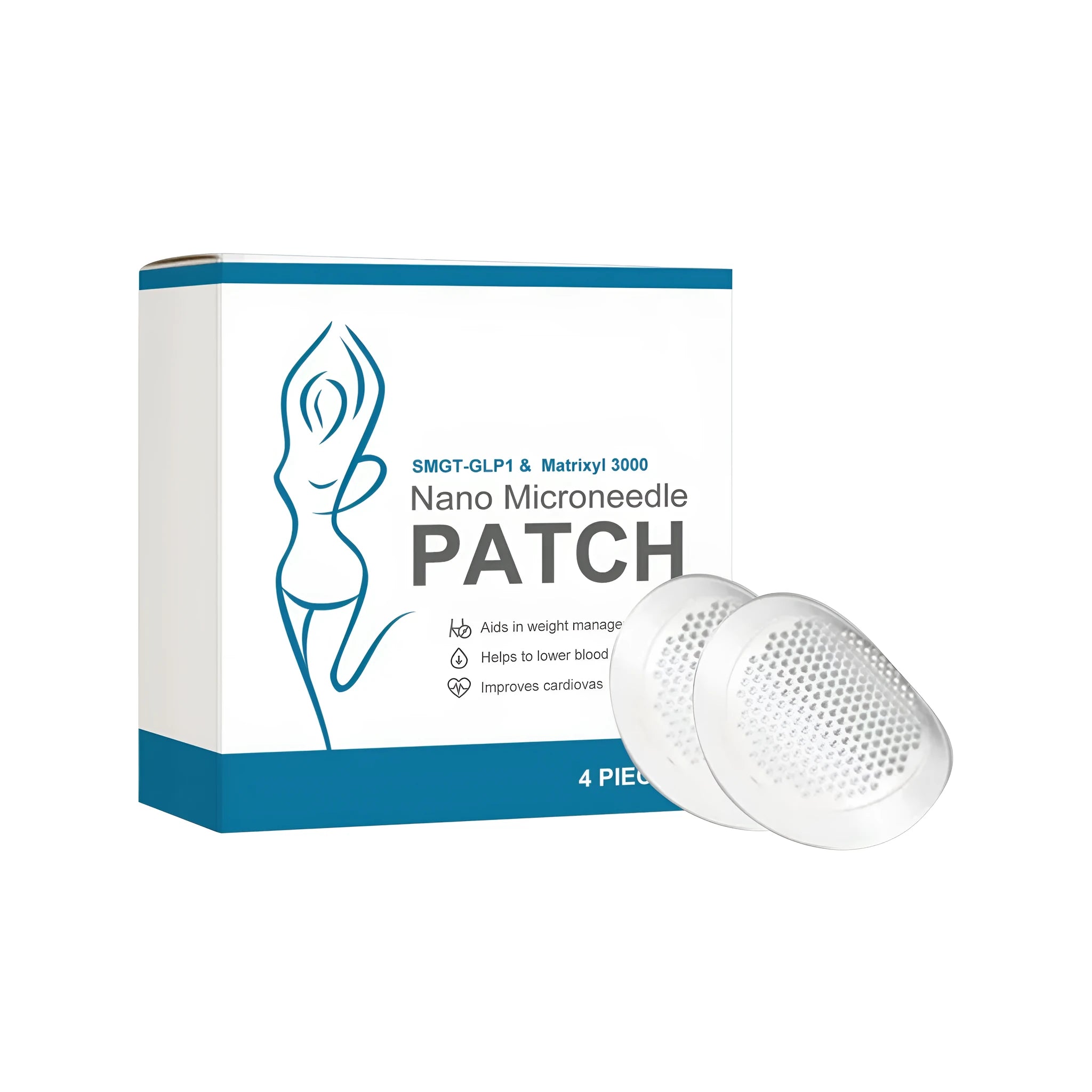 Four microneedle patches for body shaping containing curcumin and peptide ingredients