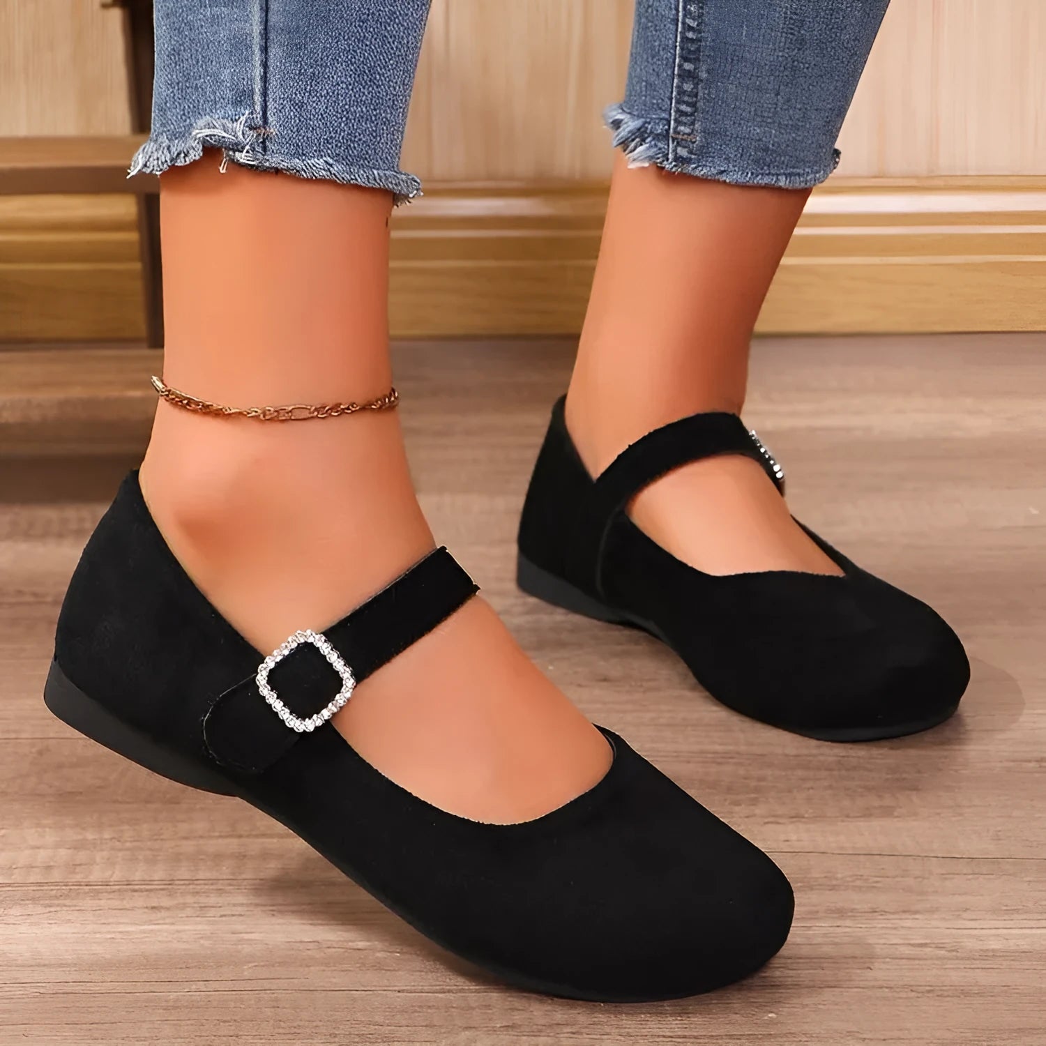 Men's solid black flat fisherman shoes with canvas upper and rubber sole on a white background.