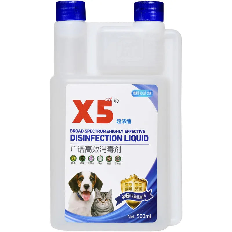 500ml bottle of glutaraldehyde decamethylammonium disinfectant spray for cat and dog plague and distemper deodorising