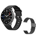 Smart couple watch with round screen, silicone strap, aluminium alloy case, available in Black, Grey and Pink