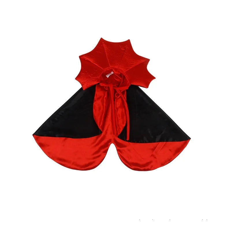 Halloween pet costume black red polyester outfit for cats dogs free size