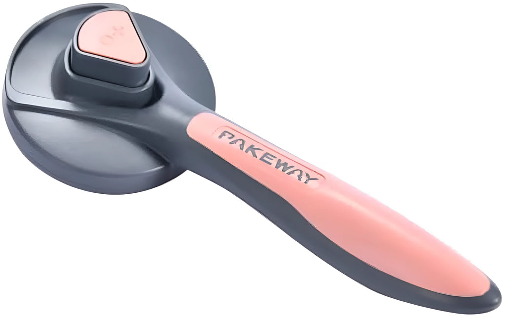 Self-cleaning pet slicker brush with one-click button and massage bristles for cats and dogs