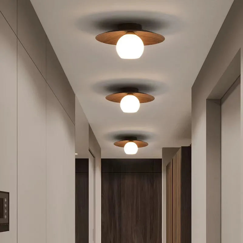 Creative New Chinese style simple ceiling lamp with black stripes finish for entrance hallway lighting
