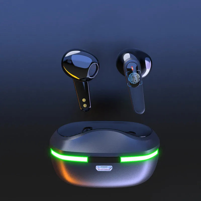 Black matte Bluetooth sports headset with charging cabin for outdoor running and mountaineering