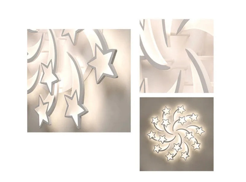 Modern simplicity LED ceiling lamp with nine meteor heads and electrodeless dimming for 15-30 sq m rooms