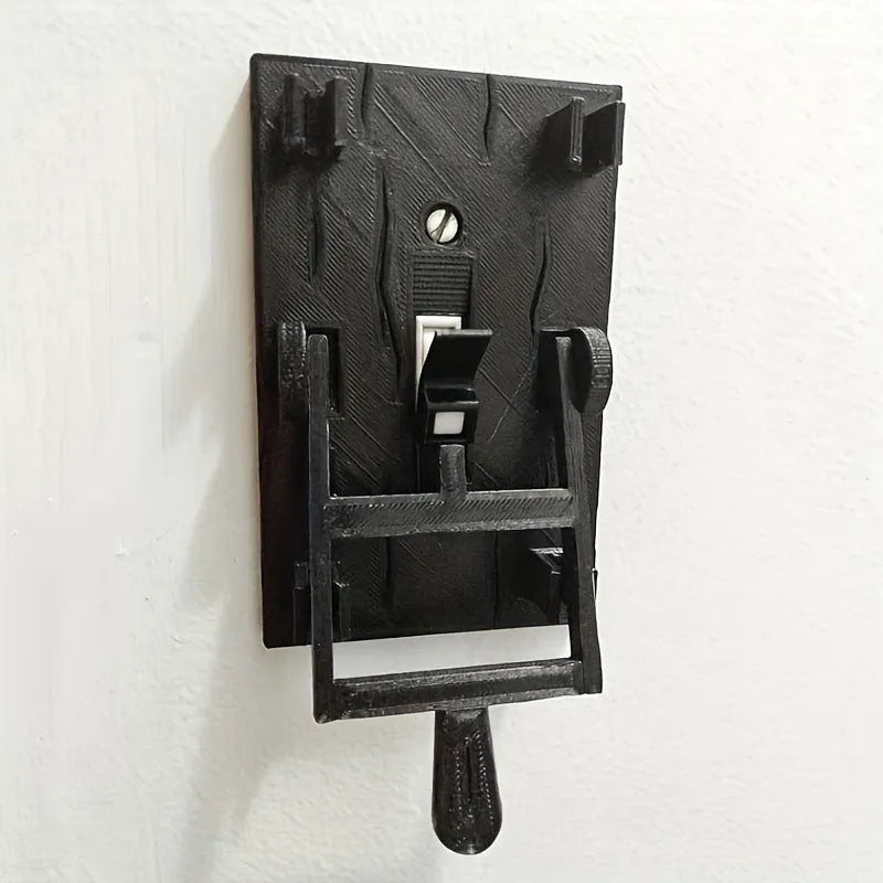 Retro-style decorative light switch plate with single control toggle, made from white PLA material.