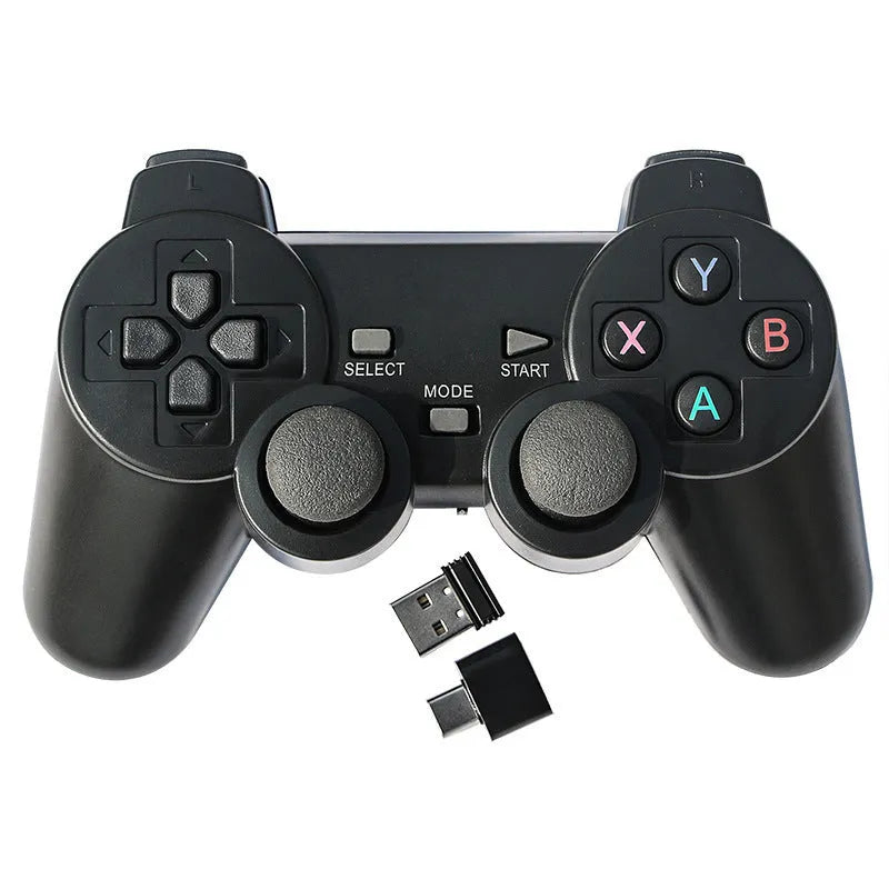 Classic Black 2.4G wireless gamepad controller with USB receiver for PC, Android TV and STEAM gaming