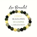 Natural stone beaded constellation bracelet in unisex handmade style with twelve zodiac sign options