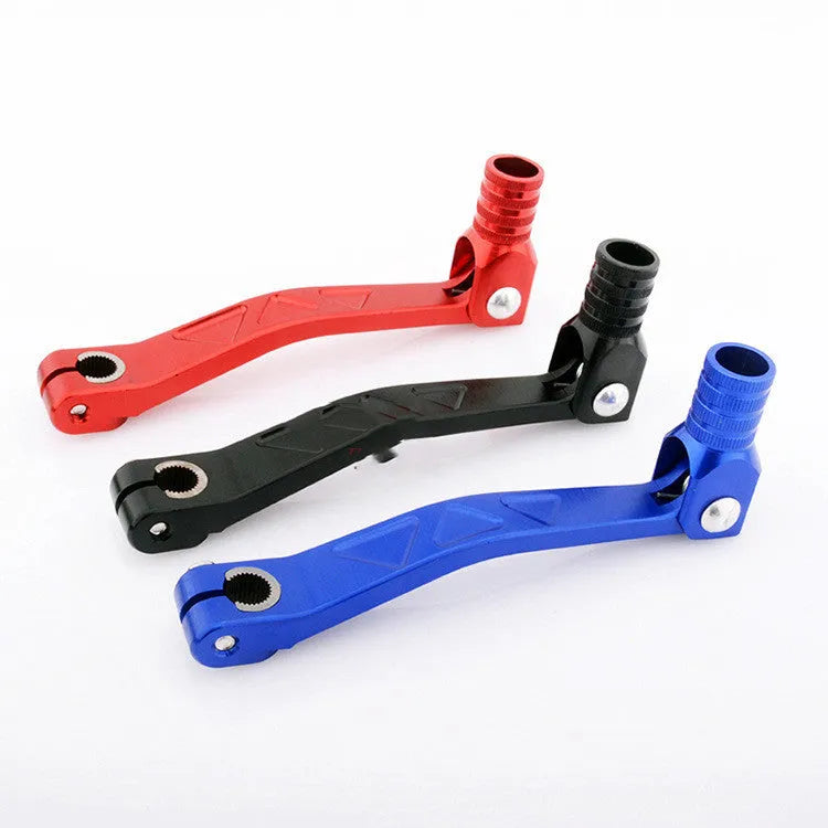 Green CNC aluminium universal gear shift lever on plain background