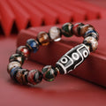 Chinese style bracelet with coloured glaze beads featuring snake patterns in 10mm, 12mm, and 14mm sizes