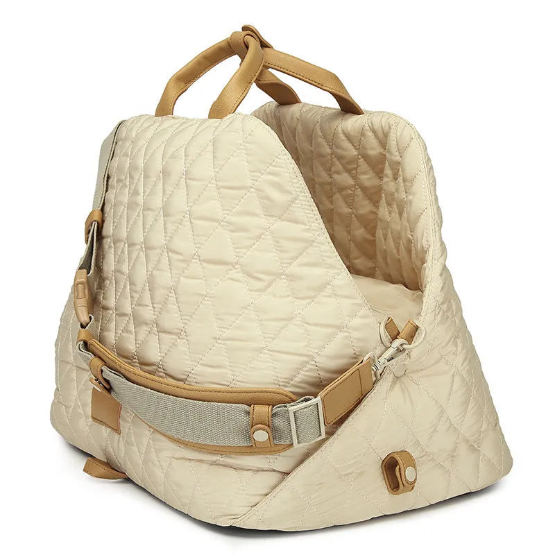 Nylon pet handbag carrier for cats, L size 57x48x34cm, available in black colour option
