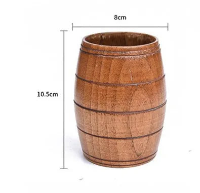 Wooden heat insulation tumbler wine cup vintage sour jujube big belly design round shape