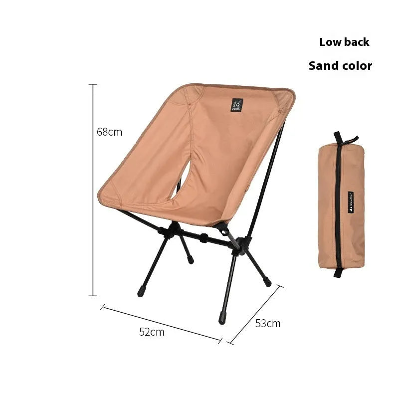 Aluminium alloy folding moon chair in outdoor setting with Oxford cloth seat