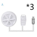 White portable turbo rotary mini washing machine for travel underwear 9x4.5cm USB powered