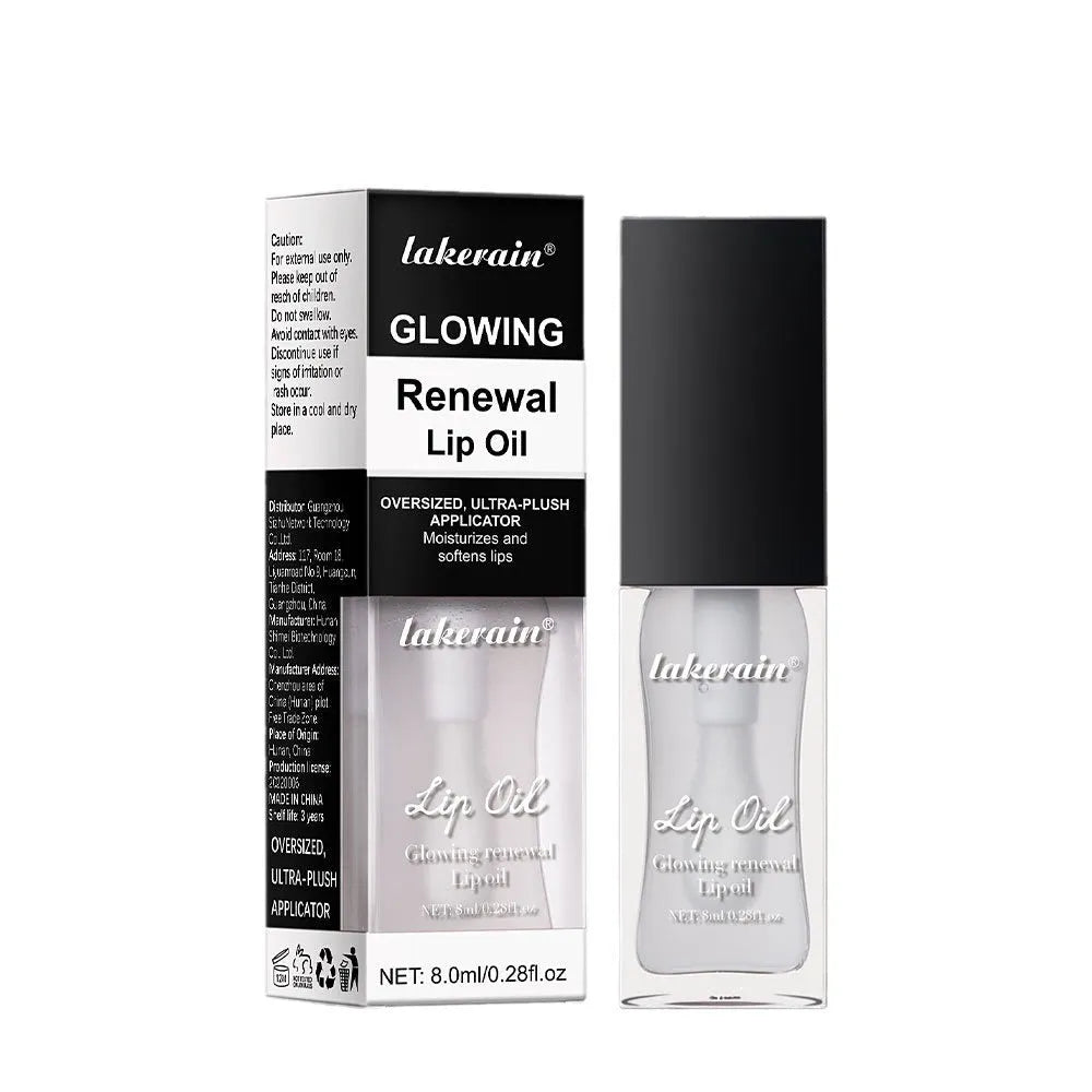 Glow Lip Gloss lip oil tube in 8ml size showing seven shade options